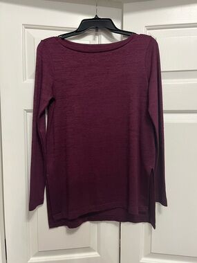 Banana Republic Long-Sleeve Boatneck Top - Wine